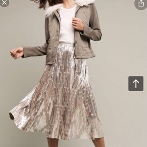 Anthropologie Silver Skirt